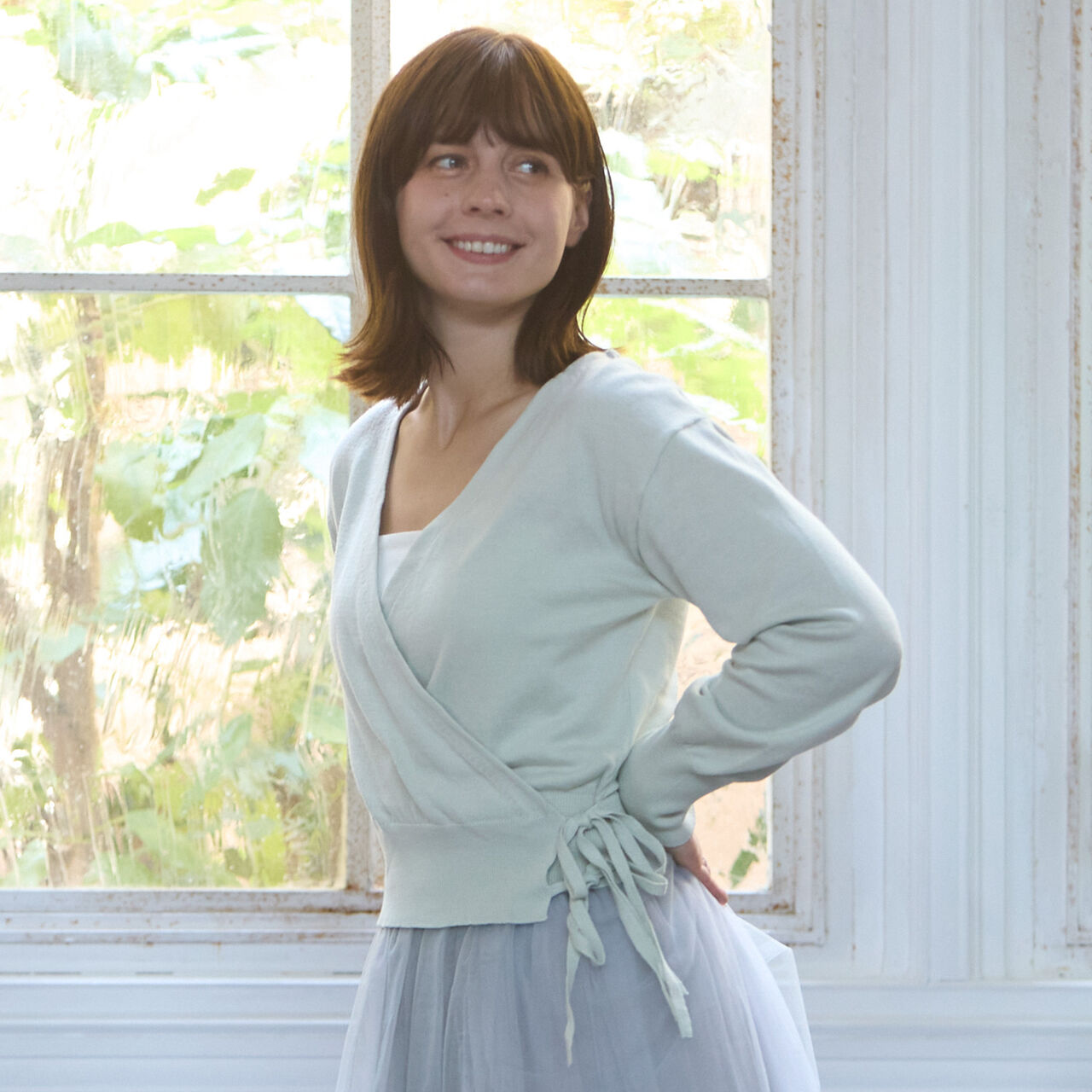 Ballet Knit Cache-Coeur,Black, large image number 1