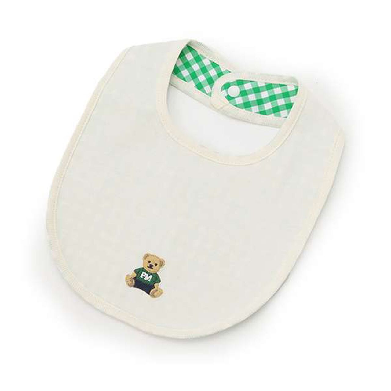 Bear Appliqu&eacute; Bib,Ivory, large image number 0