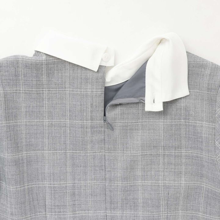 [Graduation Attire] Collared One-Piece Dress,Charcoal gray, medium image number 15