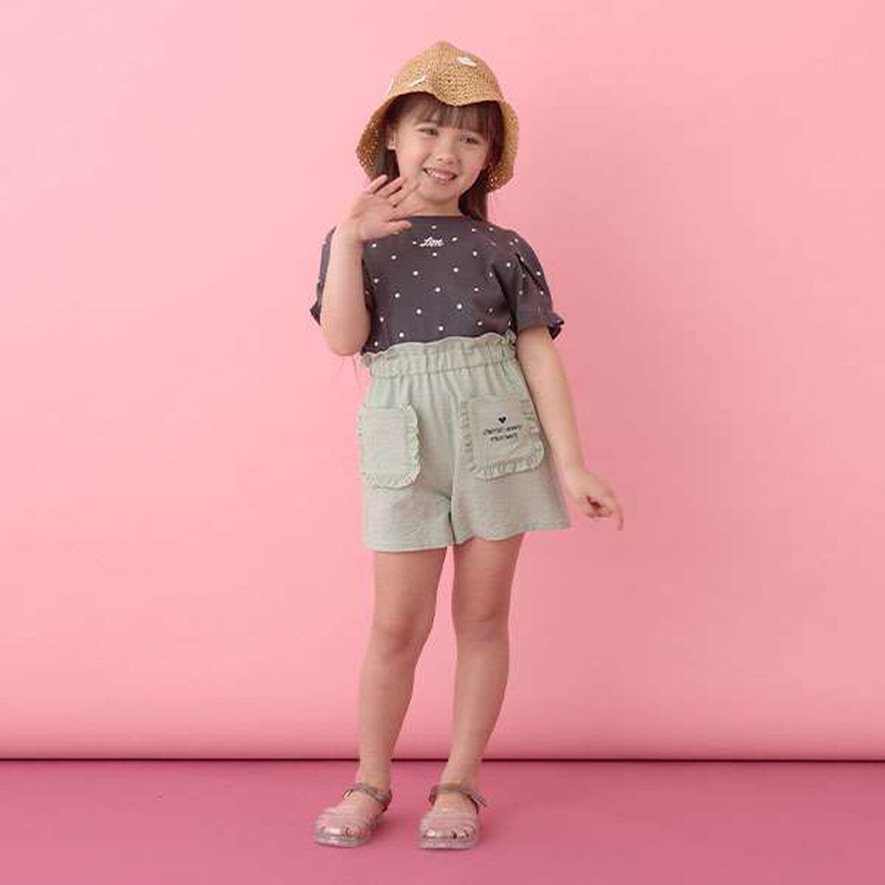 [Soft Cotton] Assorted All-Over Pattern T-Shirt with Tuck Sleeves,Moderate blue, large image number 18