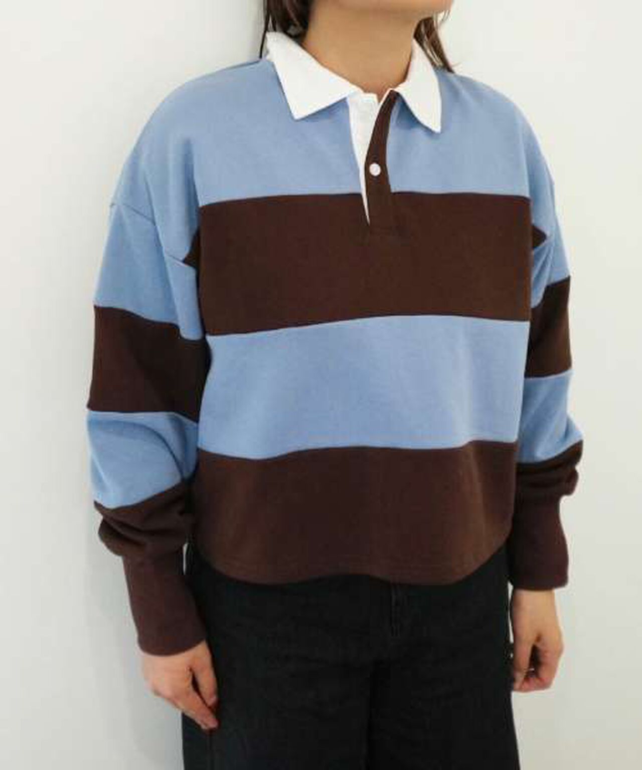 Sweatshirt Polo Shirt,Navy, large image number 8