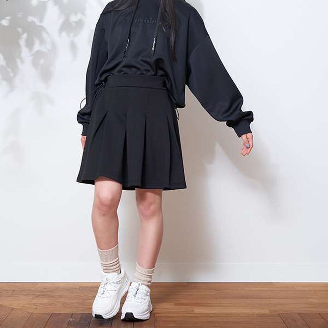 [LTXC] Flare Skirt with Inner Pants Included - Cardboard Box Design,Black, large image number 7