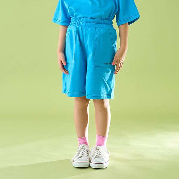 [Coordinatable Setup] [Kaiteki Tenjiku] Contrast Stitching 5-Length Pants,Deep blue, medium image number 0