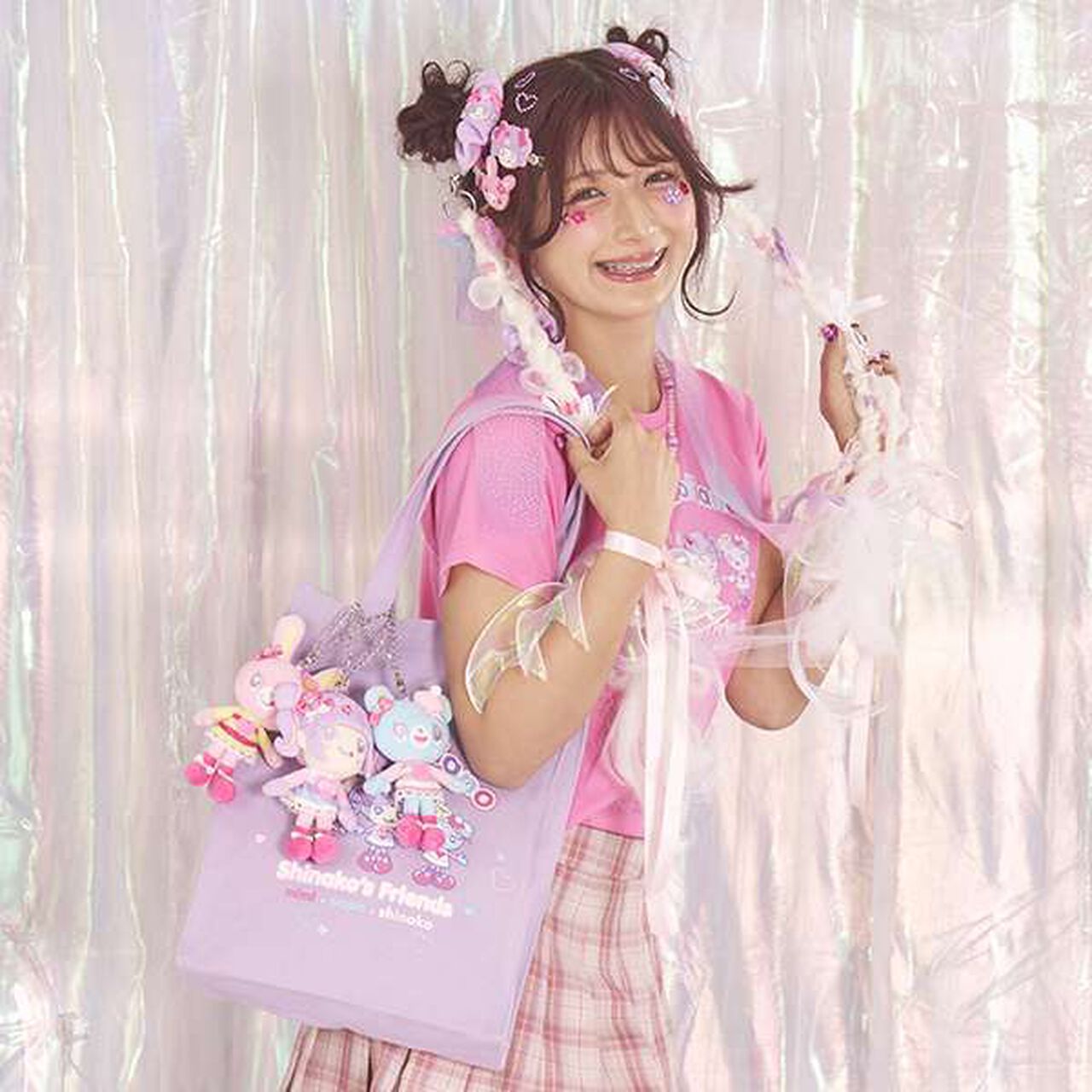 [Shinako-chan x Mimi Popo] Tote Bag,Lavender, large image number 1