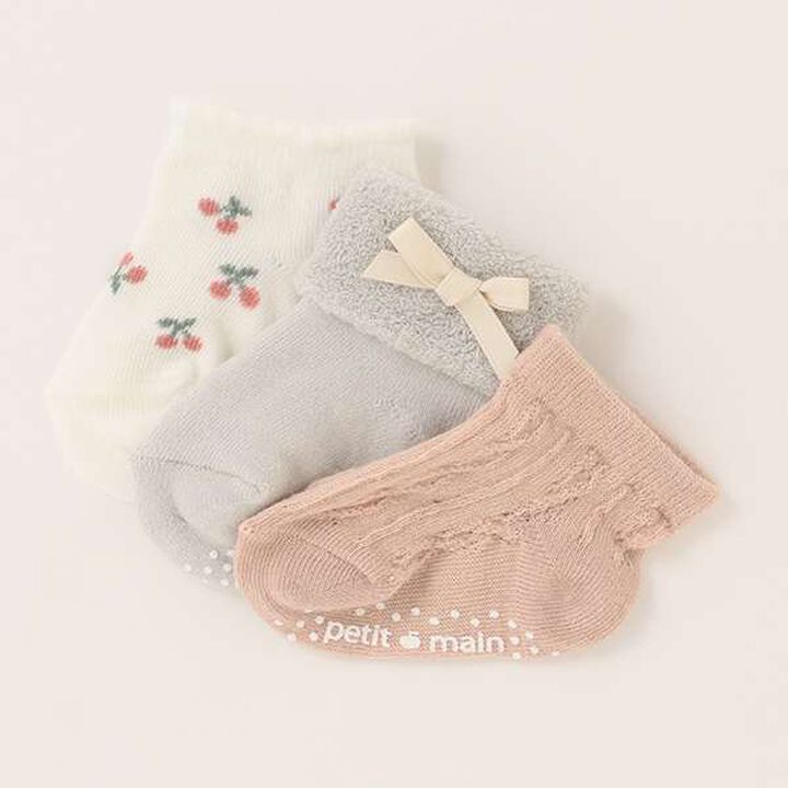 Baby 3-Piece Socks,Navy, medium image number 4