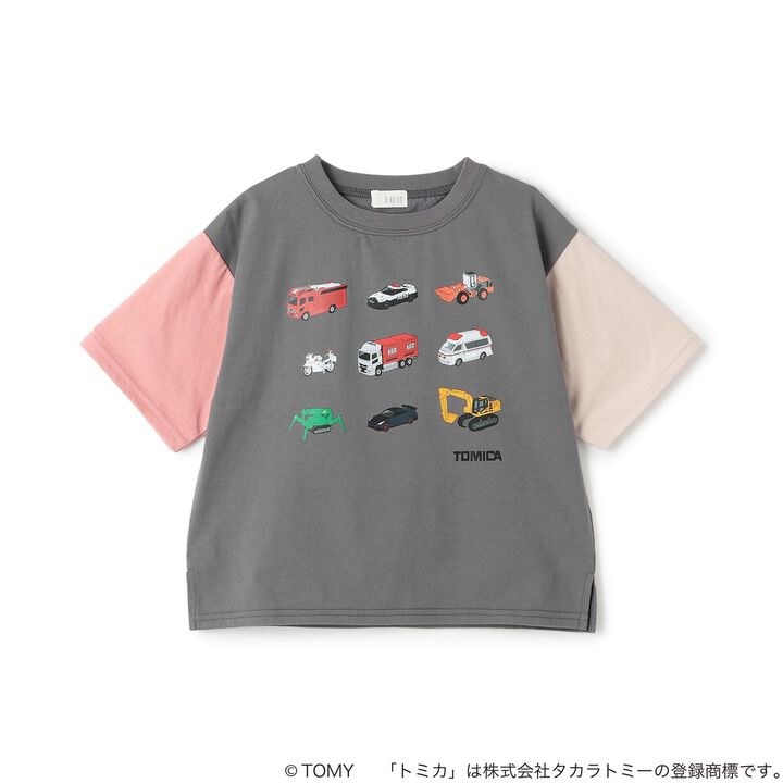 [TOMICA] Stain Resistant Quick-Dry UV Kaiteki Tenjiku Color-Blocked T-Shirt,Pearl white, medium image number 2