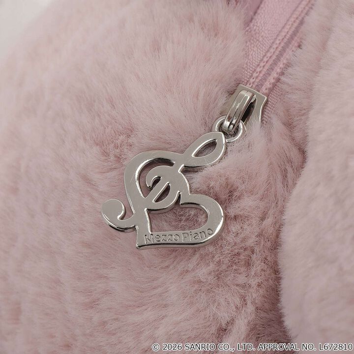 [My Melody / Kuromi] Plush Shoulder Bag,Charcoal gray, medium image number 7