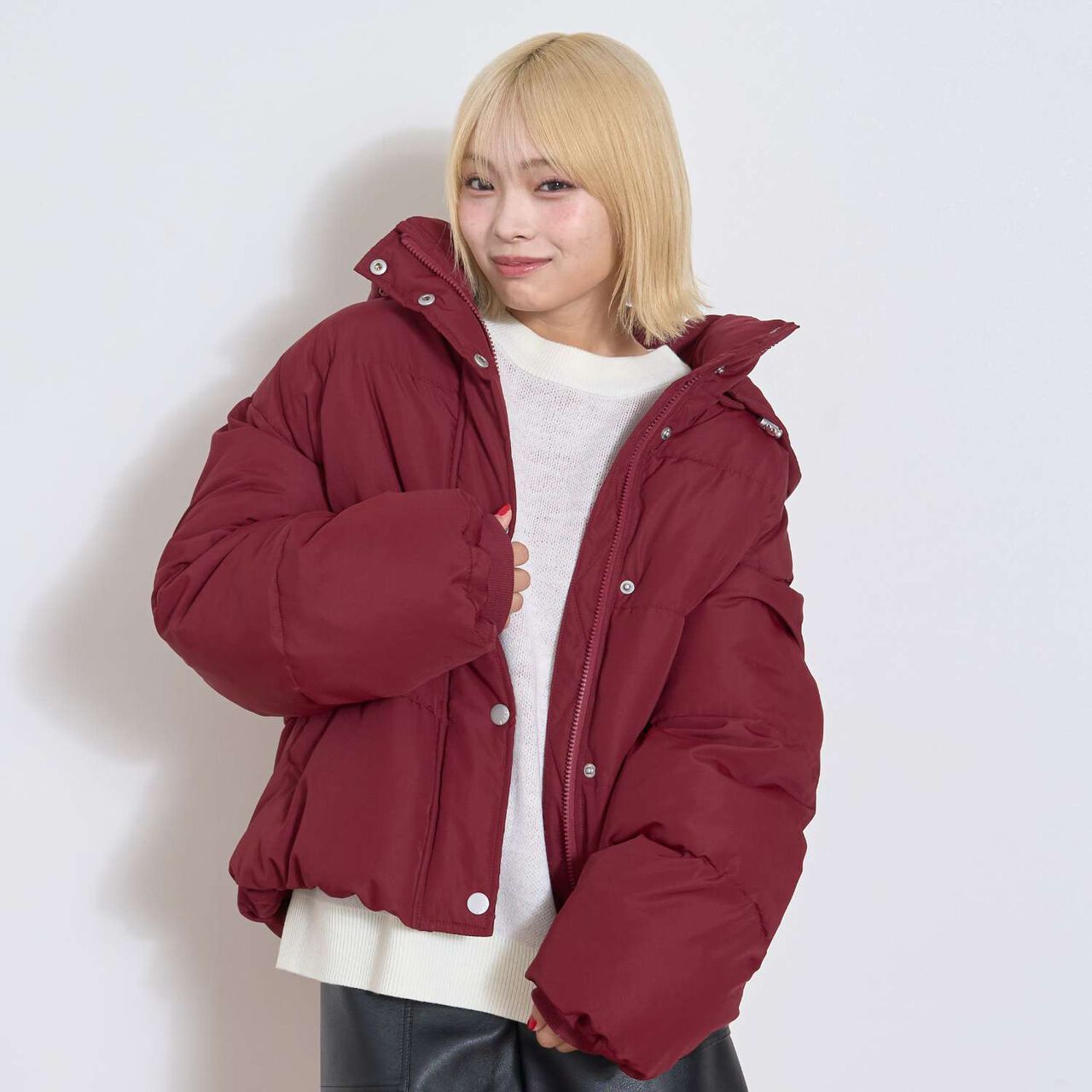 Puffy Bomber Jacket,Light gray, large image number 6