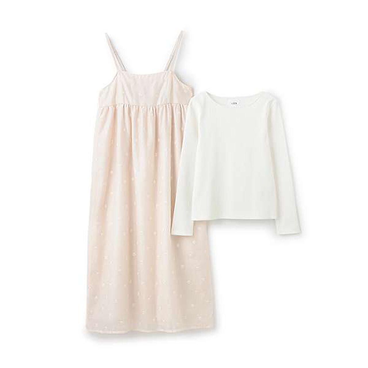 [Link] Floral Embroidery One-Piece Dress,Light pink, large image number 12