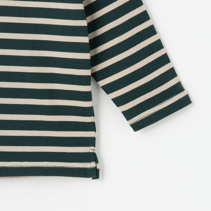[Anti-Stain Finish] Stripe Pattern Long-Sleeve T-Shirt,Light blue, medium image number 6