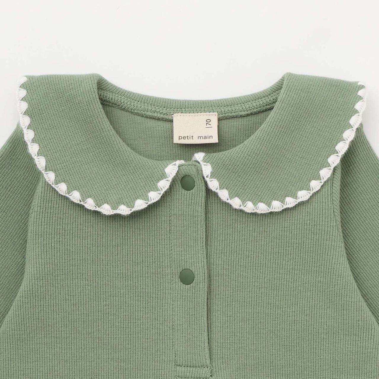 Collared Romper + Pants Set,Green, large image number 3