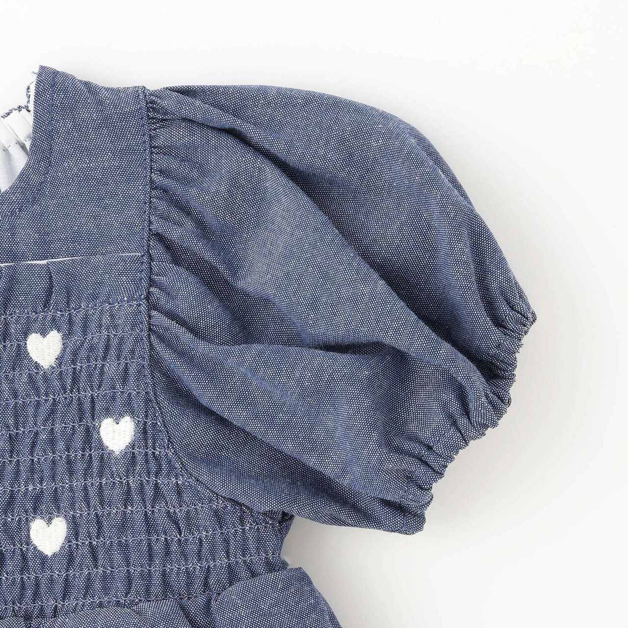 Heart Embroidery One-Piece Dress,Navy, large image number 3