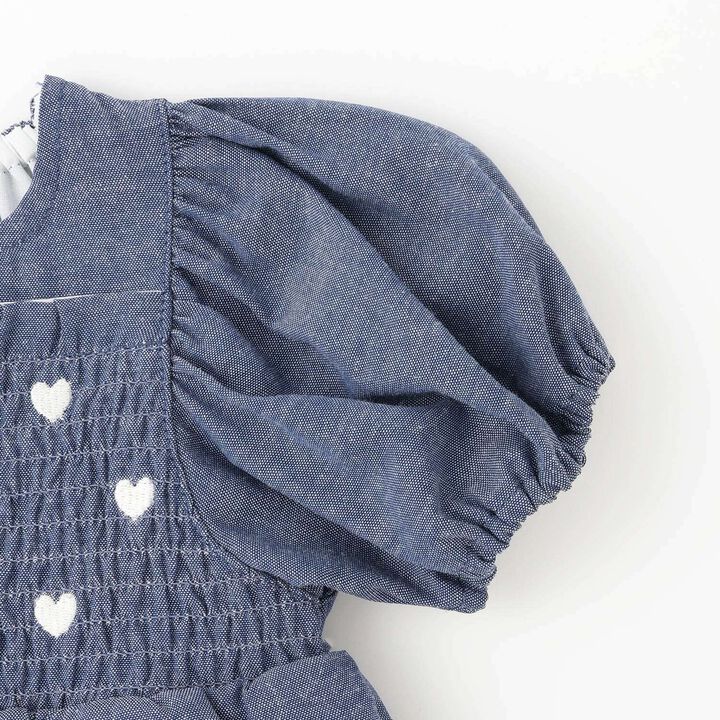 Heart Embroidery One-Piece Dress,Navy, medium image number 3