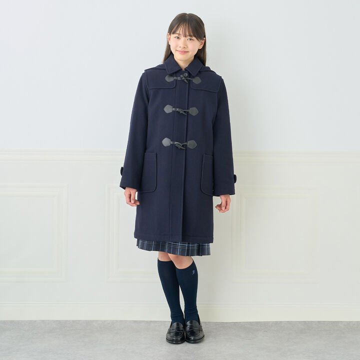 [Graduation Attire] Lightweight Quilted Lined Long Duffle Coat,Navy, medium image number 2