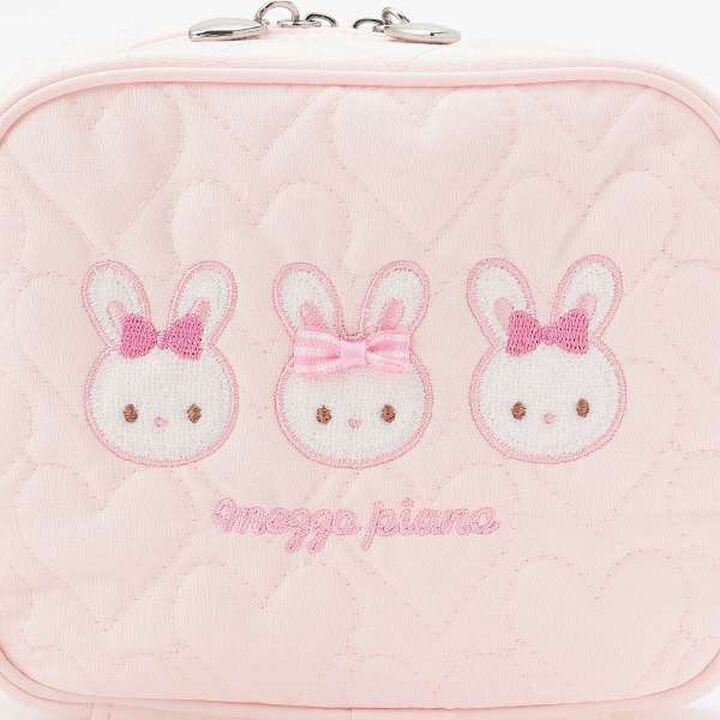 Rabbit Appliqu&eacute; Square Pouch,Light pink, medium image number 3