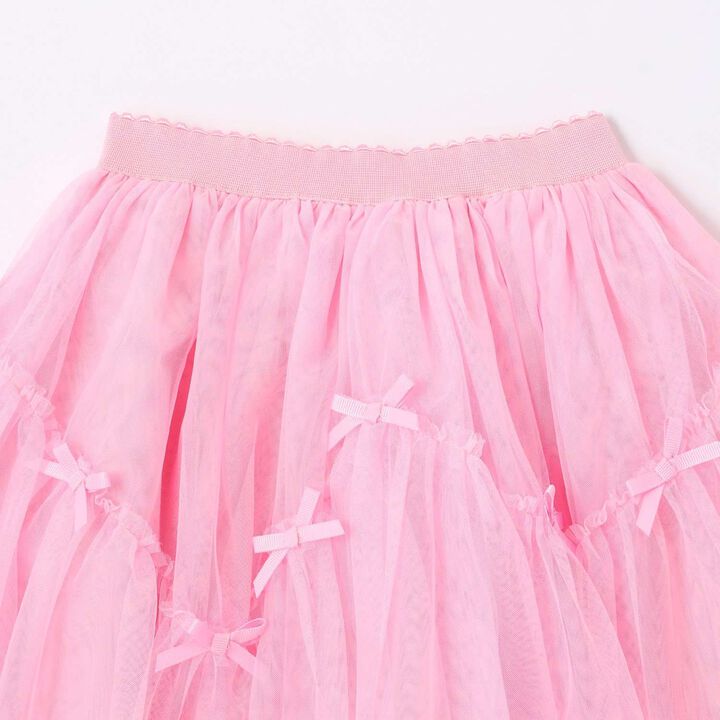 Wavy Panel Gathered Tulle Skirt [Lycee Mine Ballet Series],Black, medium image number 7