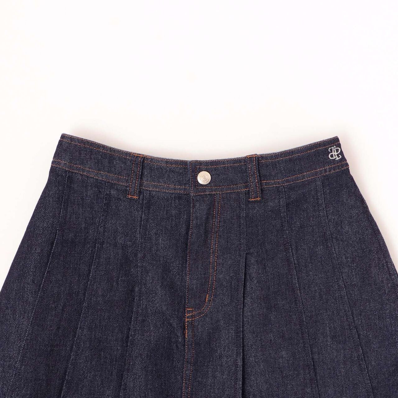 Lame Denim Skirt,Navy, large image number 2