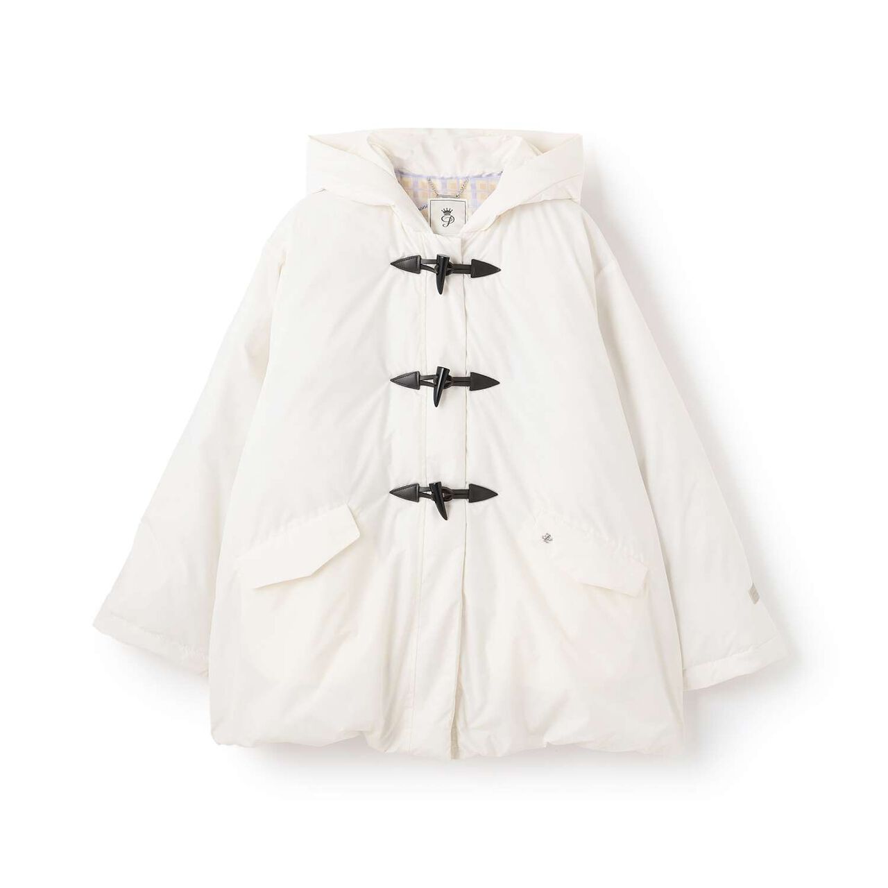 Water-Repellent Fiber Fill Duffle Coat,Off white, large image number 8