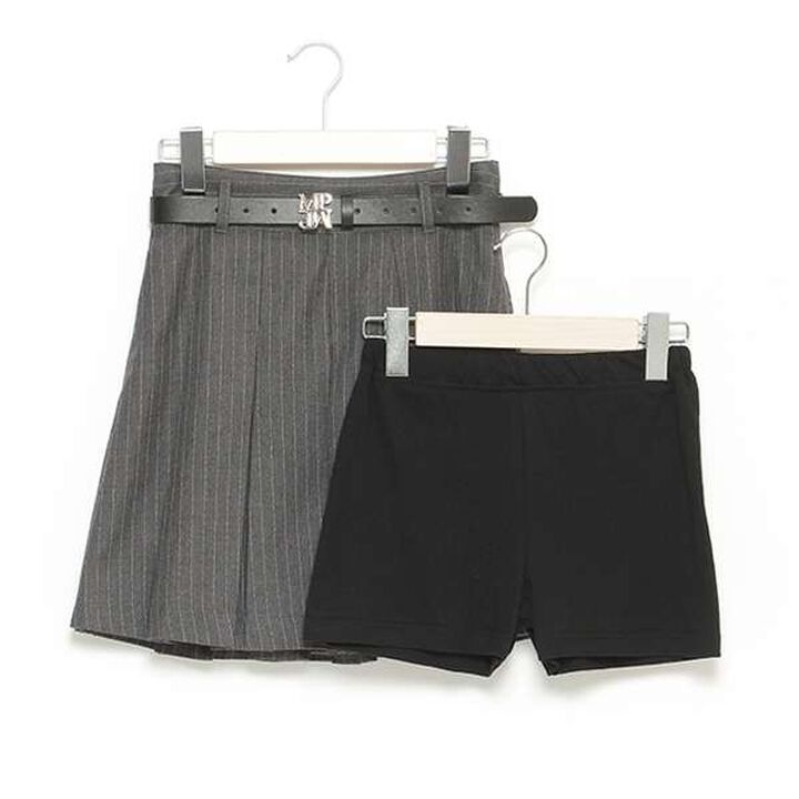 Manish Pleated Skirt with Logo Belt (Includes Spats),Gray, medium image number 12