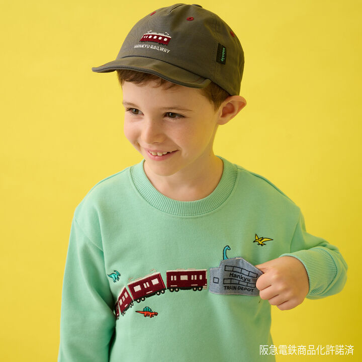 [Hankyu Train] Baseball Cap with Hanging Cloth,Charcoal gray, medium image number 1