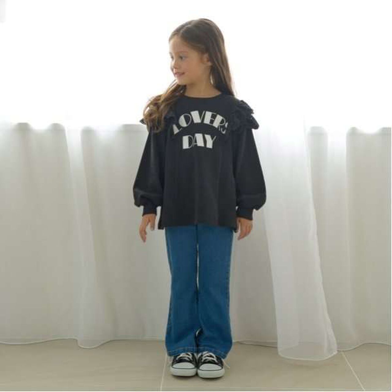 Pilling-Resistant A-Line Sweatshirt,Moss green, large image number 6