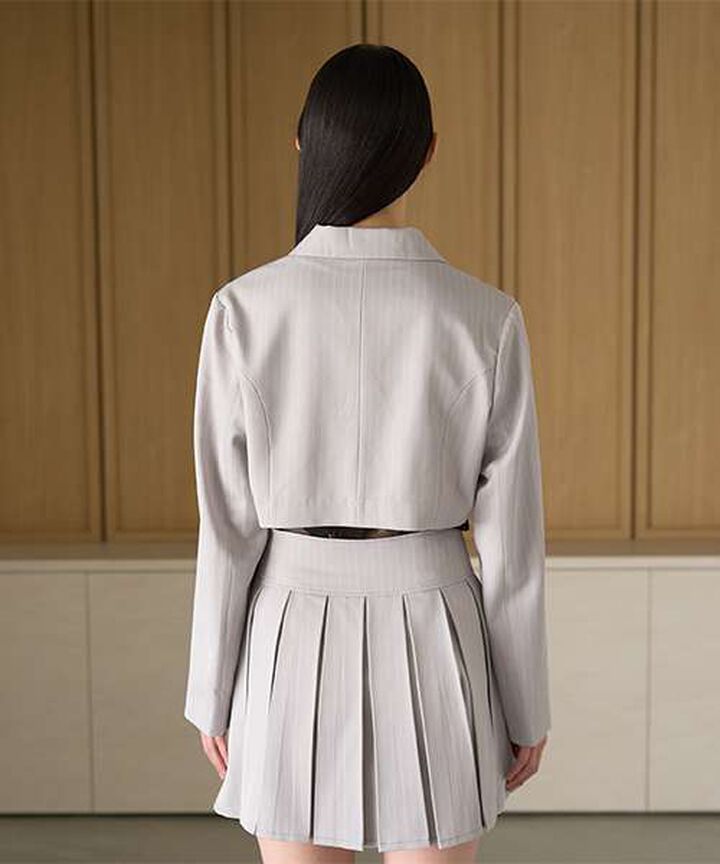 Short Tailored Jacket,Gray, medium image number 9