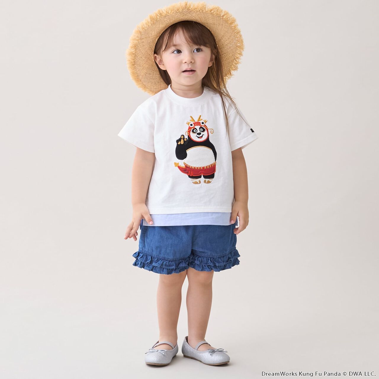 [Web Exclusive] Kung Fu Panda Embroidered Short-Sleeve T-Shirt,Blue, large image number 5