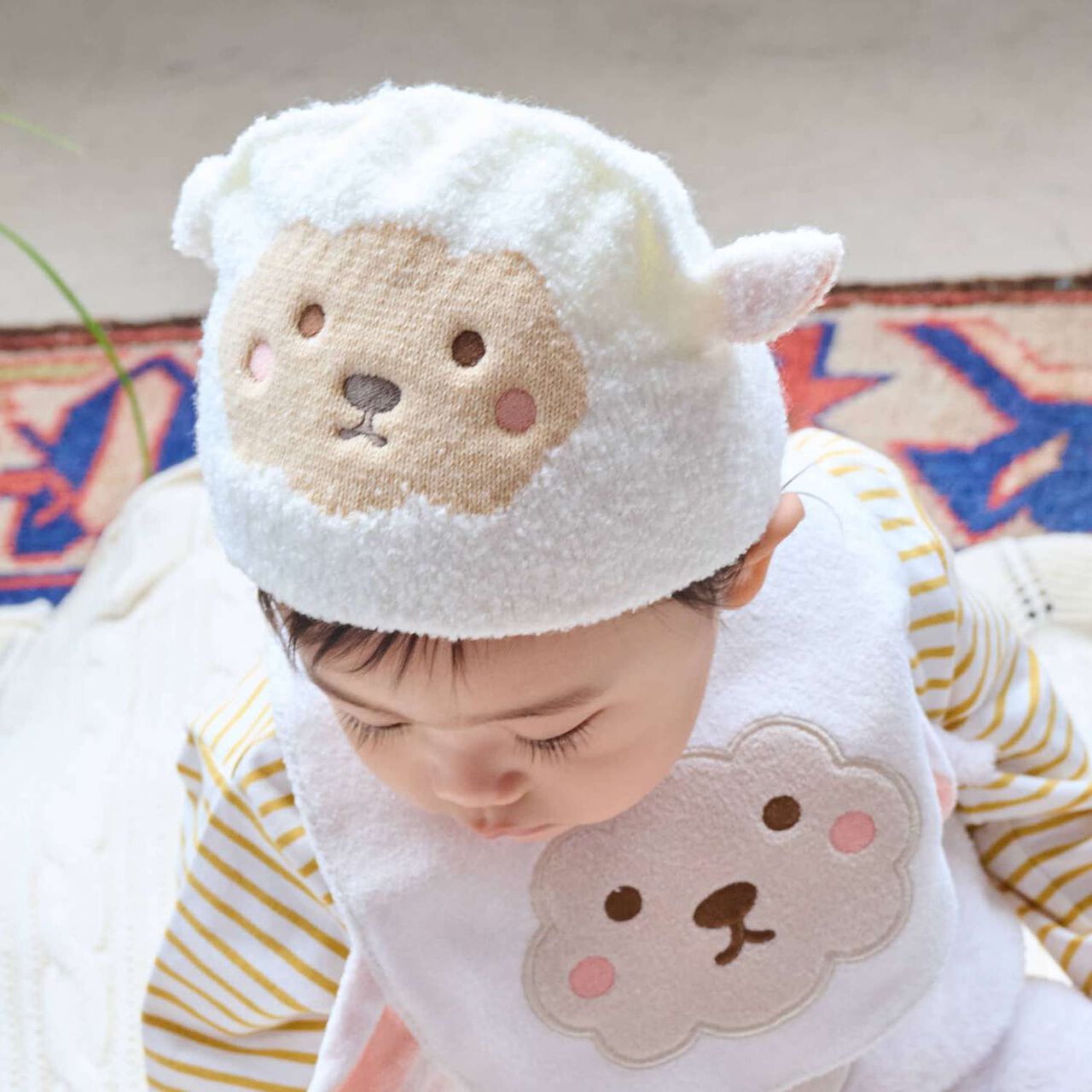 Animal Marshmallow Knit Cap,Ivory, large image number 0