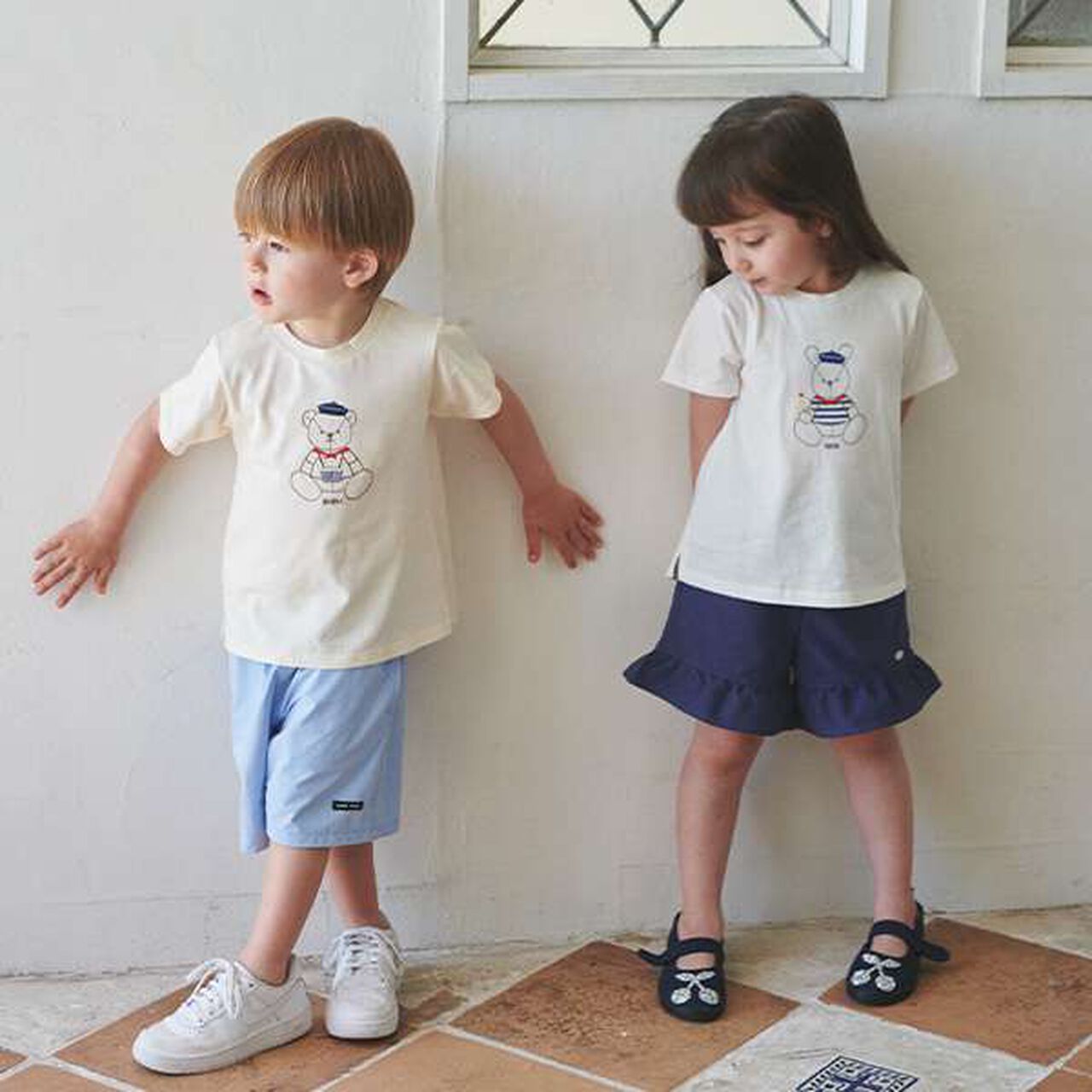 [Link] Quick-Dry Embroidery Half T-Shirt (Kids),Cream, large image number 17