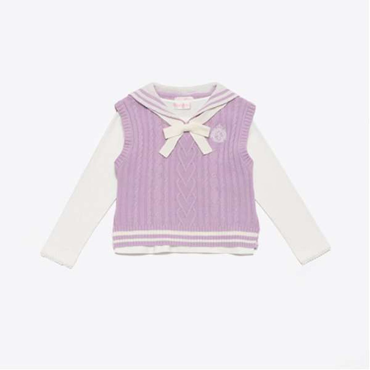 Sailor Knit Vest & Long-Sleeve T-Shirt Set,Off white, large image number 13