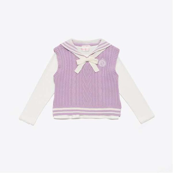 Sailor Knit Vest & Long-Sleeve T-Shirt Set,Off white, medium image number 13