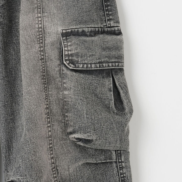 [LTXC/ME DENIM] Stretch Quick-Dry Denim Cargo Pants with Belt Loops,Blue, medium image number 17
