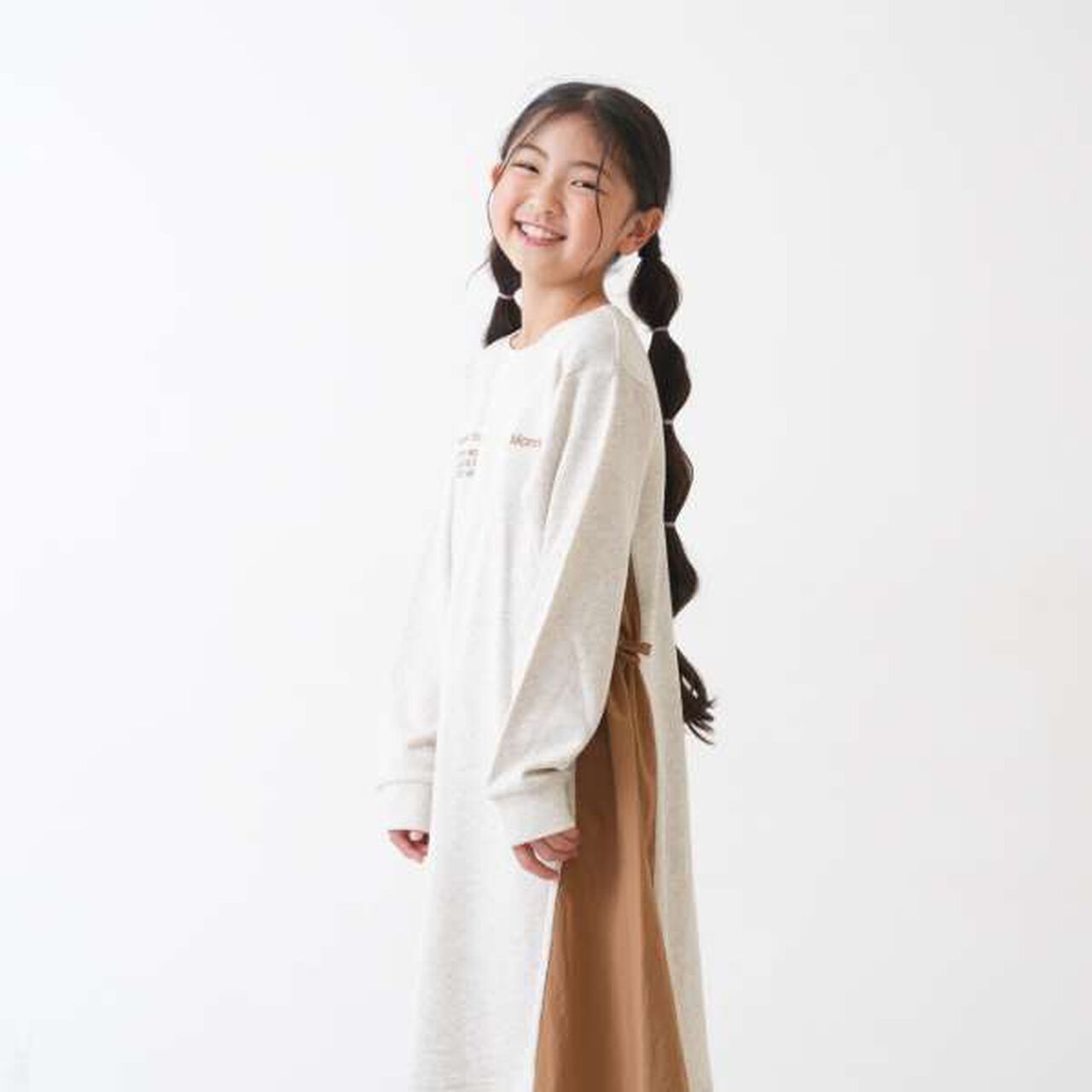 [Link] Side Fabric Panel Dress,Deep gray, large image number 7