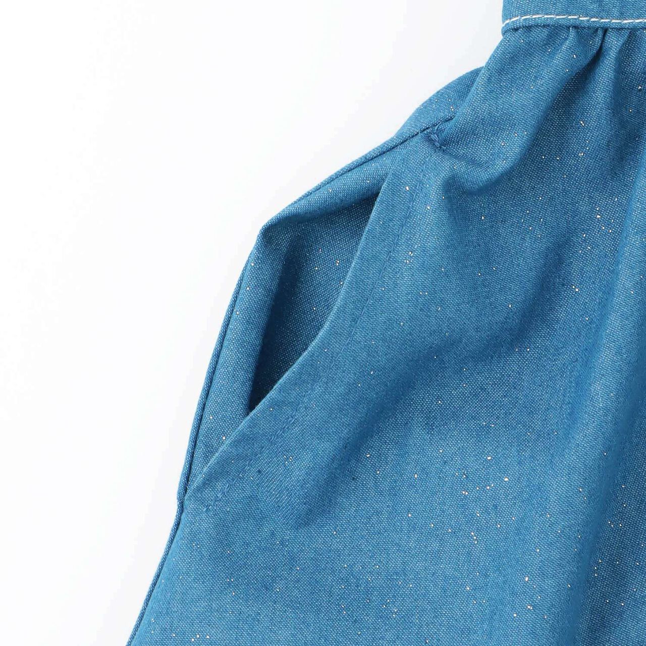 Lame Denim Shirt Dress,Blue, large image number 5