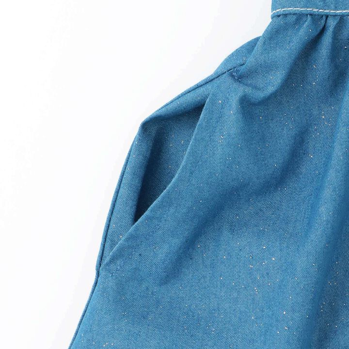 Lame Denim Shirt Dress,Blue, medium image number 5