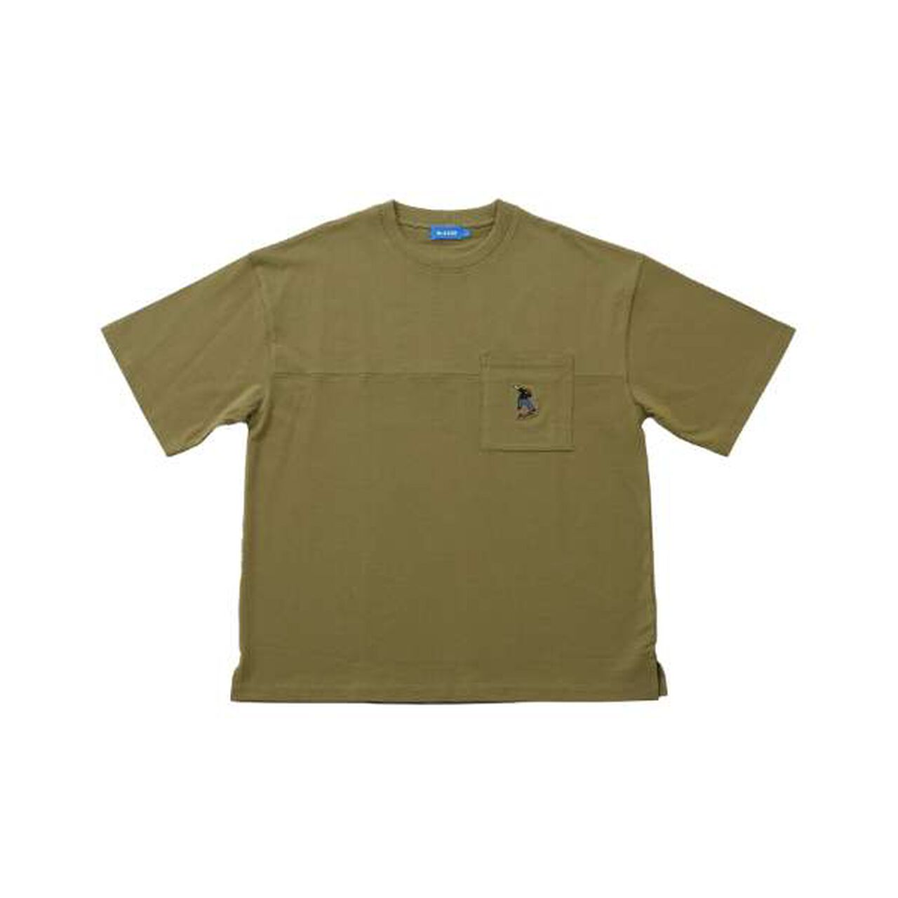 Big Short Sleeve T-Shirt with Pocket and Skater Embroidery,White, large image number 20