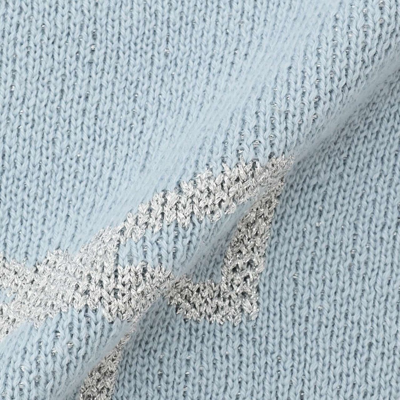 Short Lame Ribbon Sweater,Sax blue, large image number 7