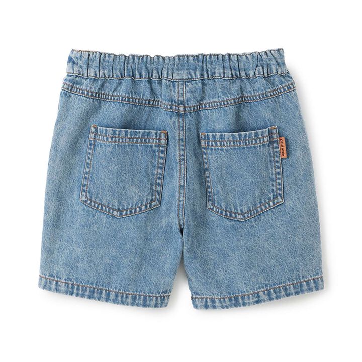 [Cool Touch] Bleached Denim Half Pants,Light gray, medium image number 1