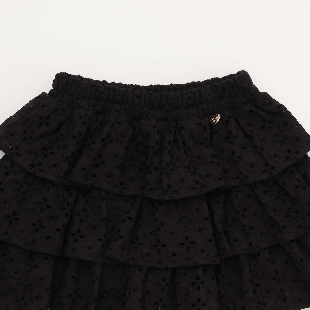 [100% Cotton] Cotton Lace Tiered Skirt with Inner Shorts [Kids Girls],Pearl white, large image number 4
