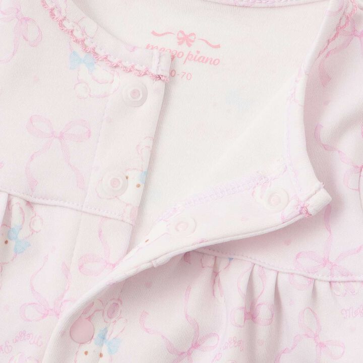 [Box Included] Rabbit Ribbon Pattern 2WAY All-in-One & Bib Set,Off white, medium image number 8