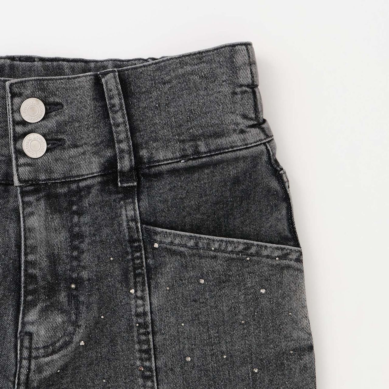 [Stretch] Sparkling Flare Denim Pants,Blue, large image number 14