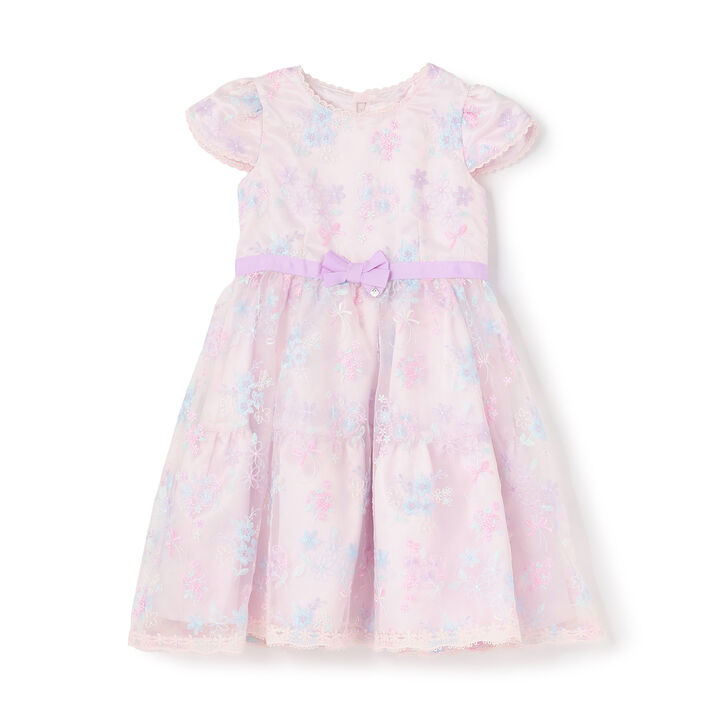 Flower Bouquet Lace Embroidery One-Piece Dress,Light pink, medium image number 12