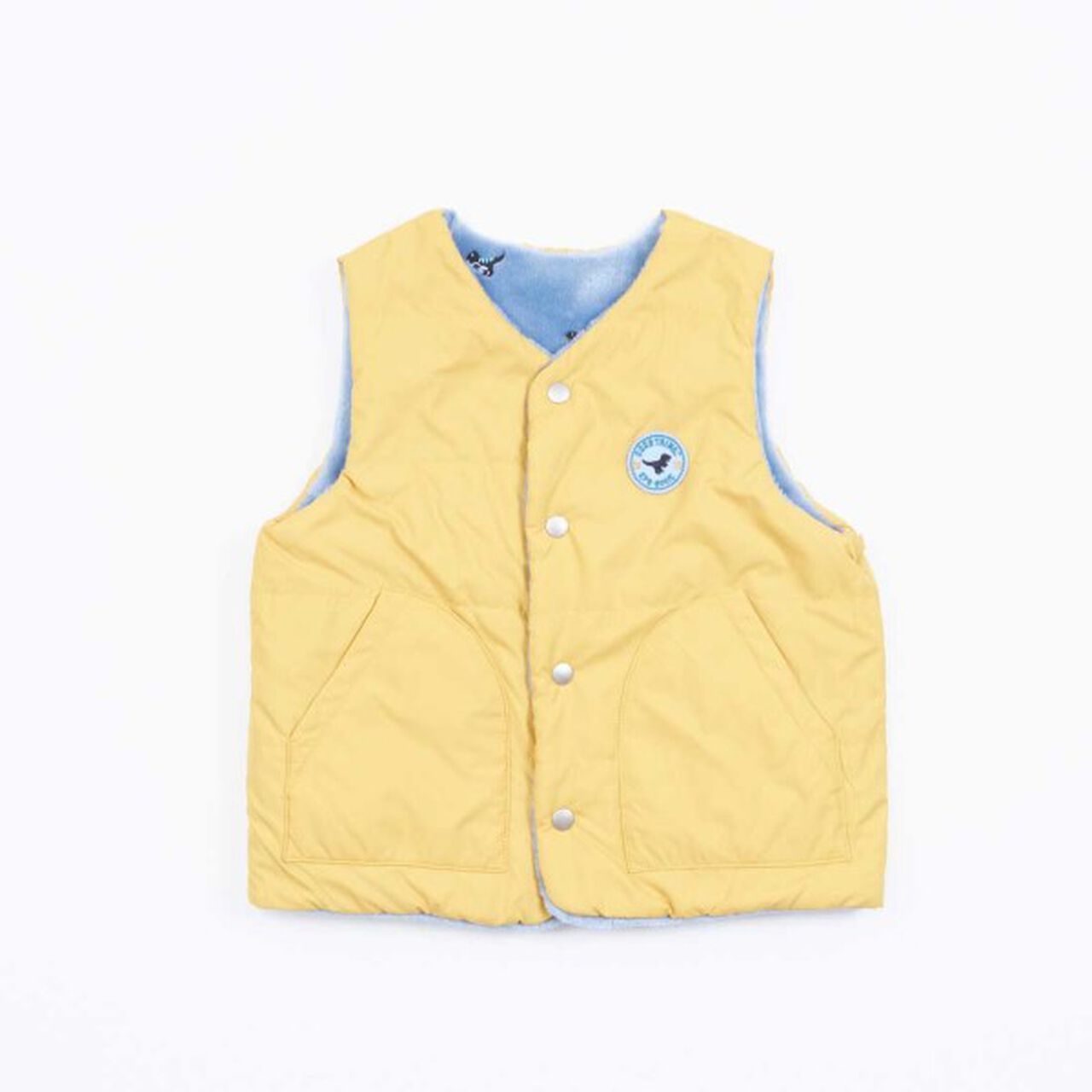 KPBOY Dinosaur Reversible Boa Lined Padded Vest (80-130),Blue, large image number 12