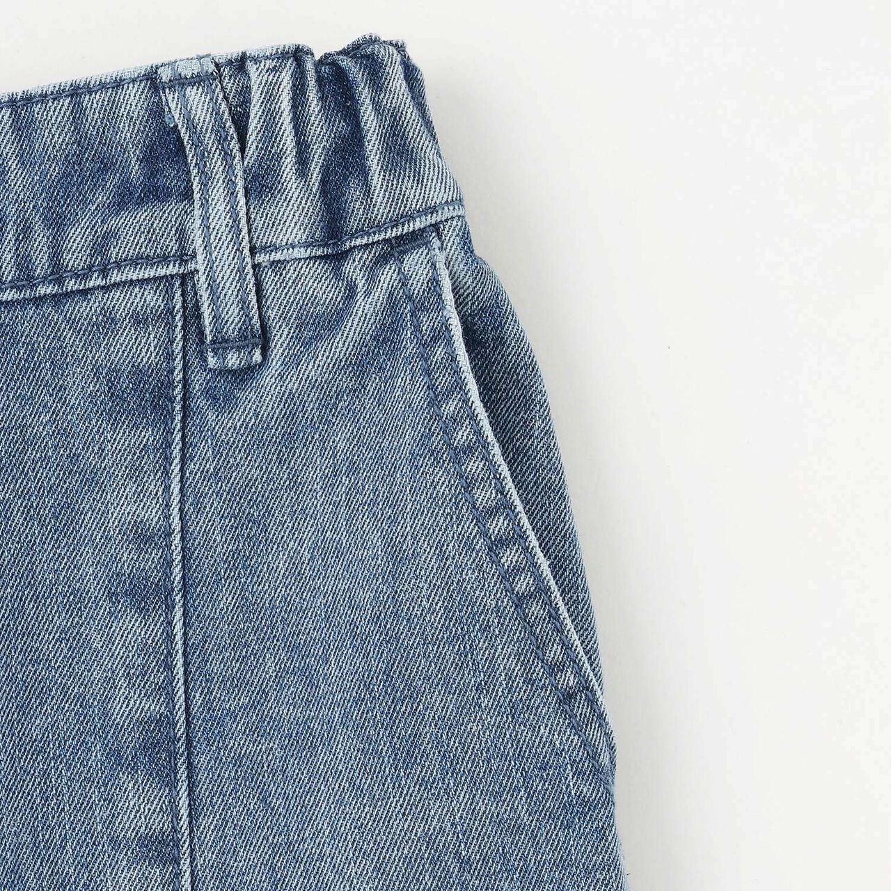 Denim Slit Wide Pants,Blue, large image number 14