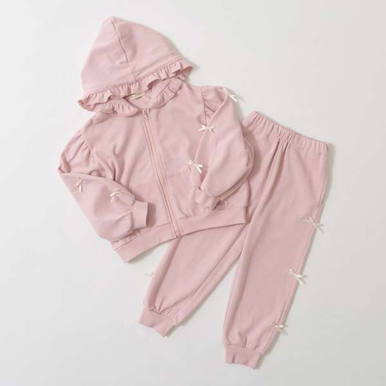 [Restock] Goodbye Pills Fleece Zip Parka with Frill and Ribbon,Ink blue, large image number 6