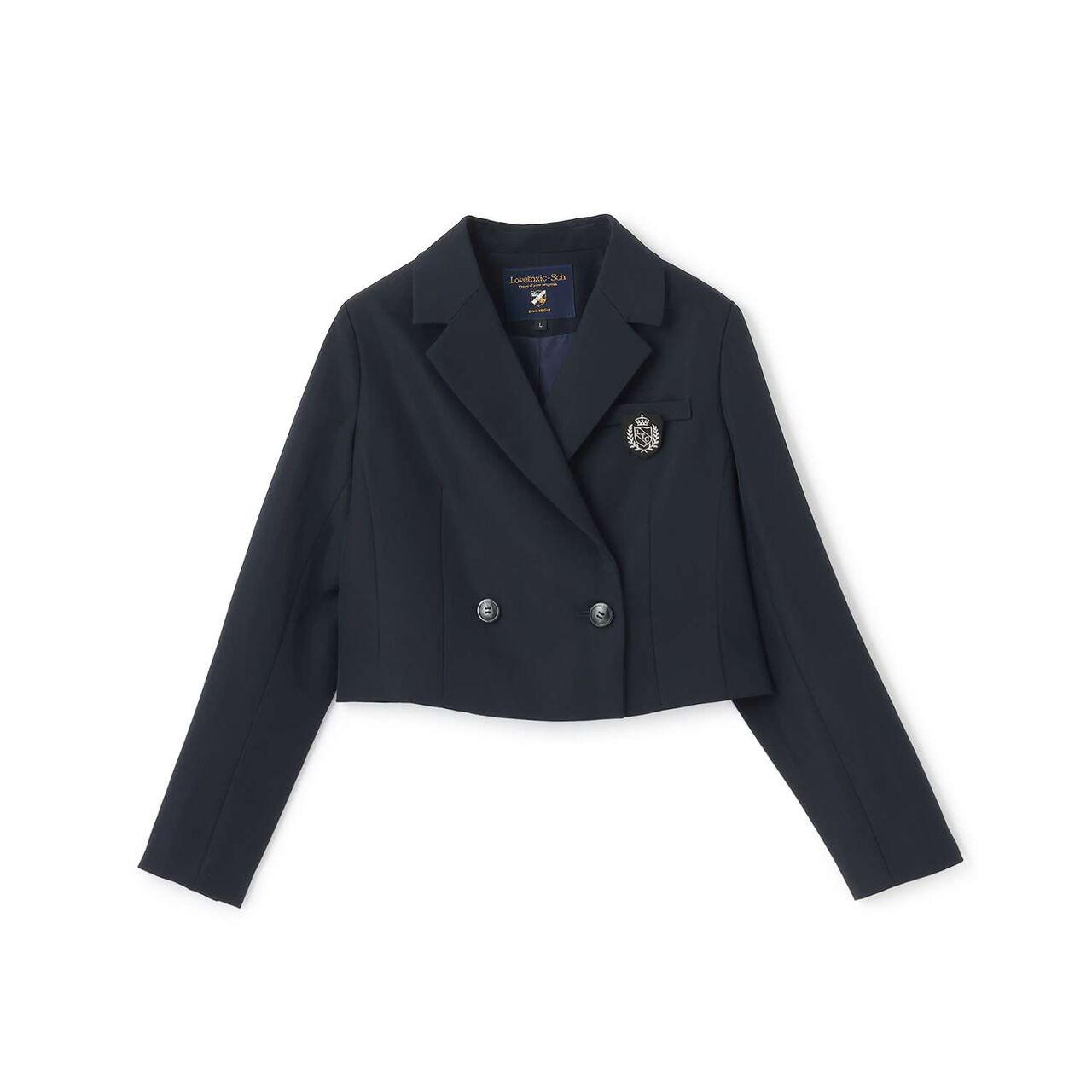 [Graduation Attire] Emblem Bolero Jacket,Black, large image number 6