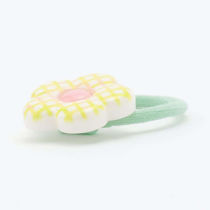 Checkered Flower Hair Ties (Set of 2),Pink, medium image number 5