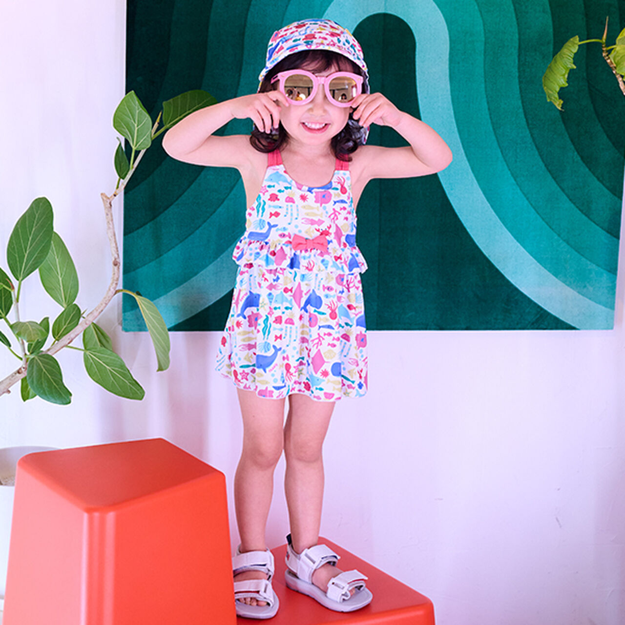 [SWIM] All-Over Pattern Sunshade Cap,Emerald green, large image number 16