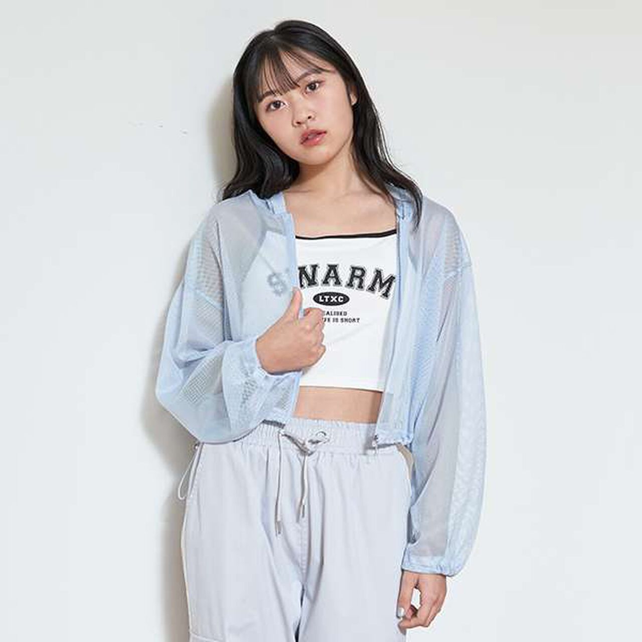 LTXC - Mesh Parka with Inner Layer,Off white, large image number 19