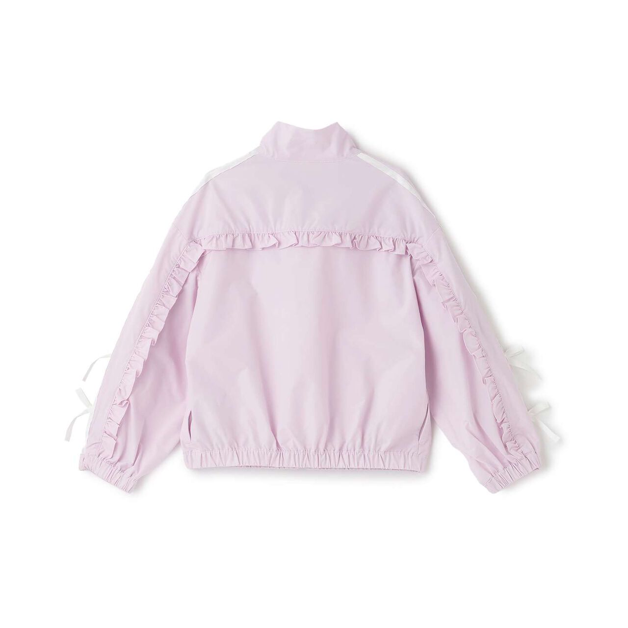 Frill Ribbon Line Bomber Jacket,Pink, large image number 1